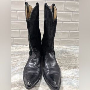 Rio of Mercedes Black Leather Western Boots – Women’s 8B – Made in USA